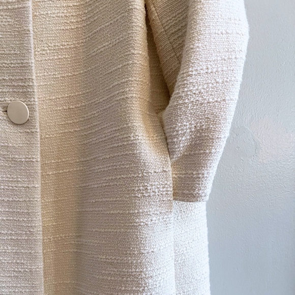Kate Spade Tweed Corsage Coat Cream Ivory Jacket Size 12 | Holiday Wedding EUC - Picture 5 of 8